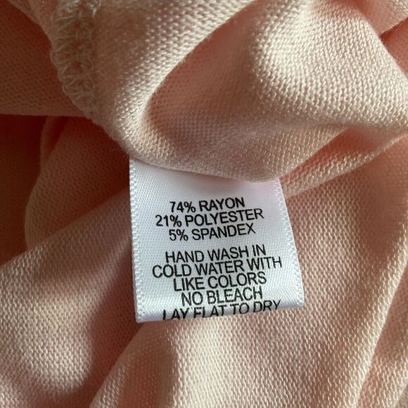 Gibson Sweater V-Neck Cozy Fleece Blouson Sleeve Pink Pastel Women Size Small - Picture 5 of 11